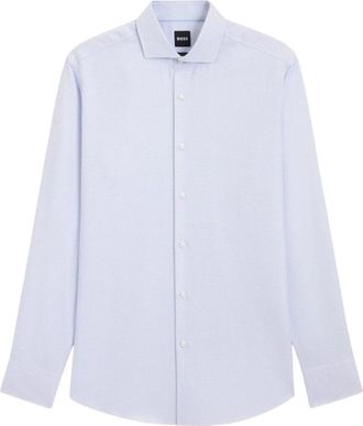 HUGO BOSS Hank Shirt - Heren - Zakelijke Overhemden - Blauw - XL - Katoen - Overhemden