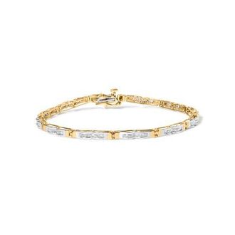 House of Brilliance 10k Yellow Gold 1.00 Cttw Baguette-Cut Channel Diamond Link Bracelet at Nordstrom