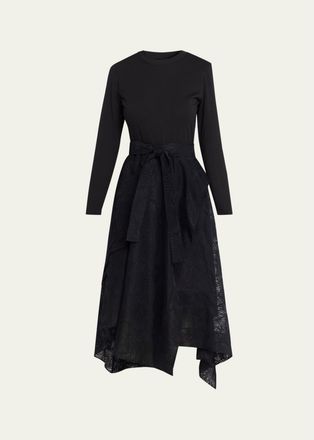 3.1 Phillip Lim Combo Long-Sleeve T-Shirt & Organza Midi Dress