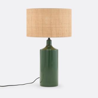 La Redoute Interieurs Tafellamp in keramiek en raffia, Rabano