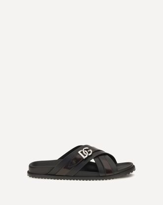 Dolce & Gabbana Smooth calf leather Slide Sandals Male 42.5