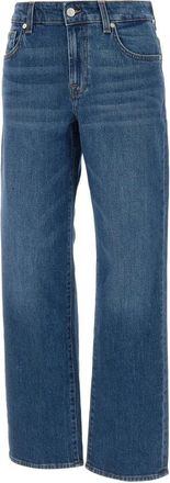 7 For All Mankind Calie Straight Artifact Jeans - Dames - Regular Fit Jeans - Blauw - W32 - Leer - Jeans