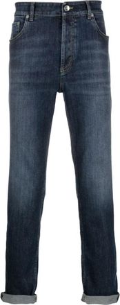 Brunello Cucinelli Jeans, Heren, Blauw, 2Xl, Slim-fit Jeans