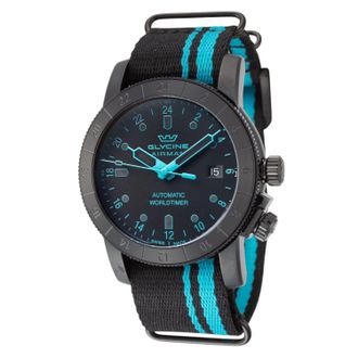 Glycine Mens Airman Purist 42mm Automatic GMT Watch GL0494
