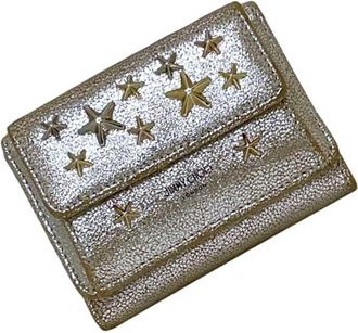 Jimmy Choo London Gold Leather Wallet (Tri-Fold) (Pre-Owned)