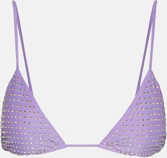 Self Portrait Embellished bikini top