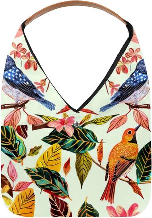 Generic Color Leaves Bird Reusable Lightweight Grocery Bags - Foldable Into Compact Pouch, Washable & Sturdy, Multipurpose for Shopping and Travel