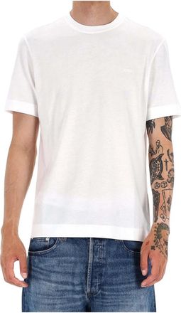 Ermenegildo Zegna T-shirt met ronde hals - Heren - T-shirts - Wit - L - Katoen - Tops