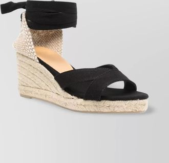 Castaner raffia wedge espadrilles crossover straps