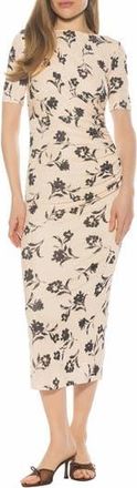 Alexia Admor Thoren Drapped Dress in Ivory Watercolor at Nordstrom Rack, Size X-Small