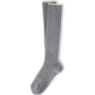 Brunello Cucinelli Cashmere knit socks in Medium Grey at Nordstrom, Size Xx-Large Eu