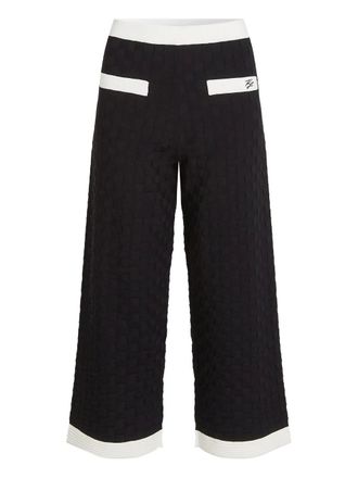 Karl Lagerfeld contrast-piping knitted trousers - women - Viscose/Nylon - M - Black