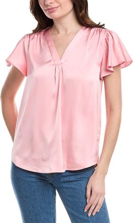 Vince Camuto Satin Flutter Sleeve Top