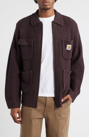 Carhartt Work in Progress Chore Sweater Jacket in Palisander at Nordstrom, Size X-Large