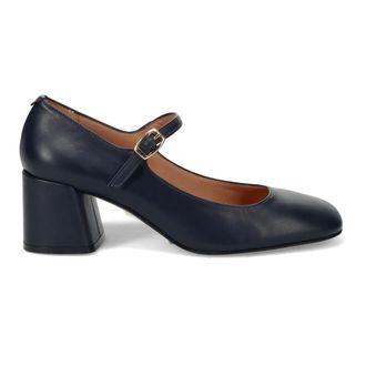 Sangiorgio Schoenen, Dames, Blauw, 36 EU, Leer, Blauwe Hakriem Kalfsleren Schoenen