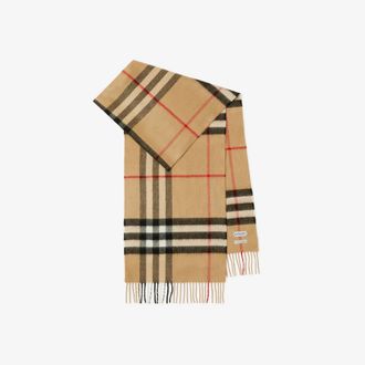Burberry Checked Cashmere Scarf - Beige