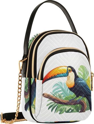 Generic Toucan Bird Crossbody Bag for Women, Detachable Chain Bag Phone Purse Shoulder Handbag Wallet