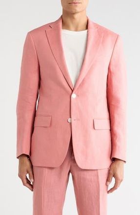 Tommy Hilfiger Linen Two-Button Sport Coat in Light Red Solid at Nordstrom Rack, Size 38Regular