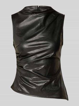 Noisy May Top in Leder-Optik mit Raffungen Modell DANDY in Black, Gr&ouml;&szlig;e XS