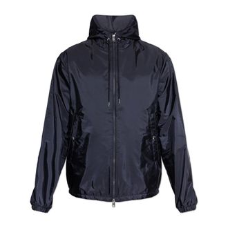 Moncler Winter Jackets, male, Blue, Size: 3XL Grimpeurs Hooded Windbreaker