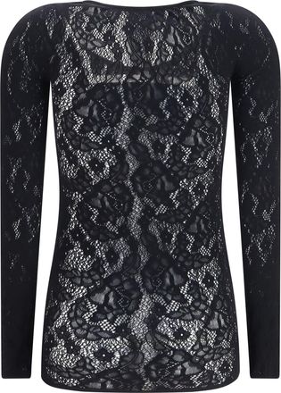 Wolford Womens Infinite Rose Net Long-Sleeve Top Black Polyamide; Elastane T-Shirts And Polos