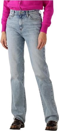 Lee June Straight Leg Jeans - Dames - Regular Fit Jeans - Blauw - W30 - Katoen - Jeans