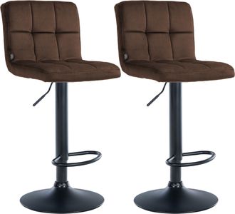 Clp Clp - Set De 2 Taburetes De Bar Peru En Terciopelo Marr&oacute;n Negro