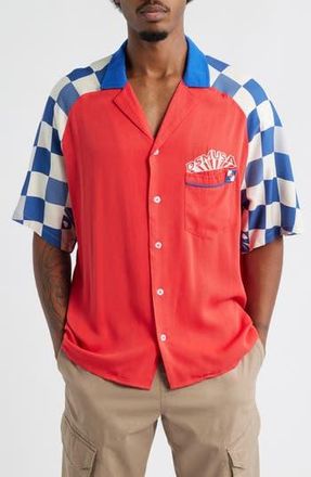 Diet Starts Monday Pit Crew Camp Shirt in Red/blue at Nordstrom Rack, Size Xx-Large