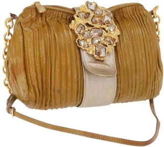 Miu Miu Pre-owned Mini Bags, female, Brown, Size: ONE SIZE Pre-owned Coated Canvas Shoulder Bag