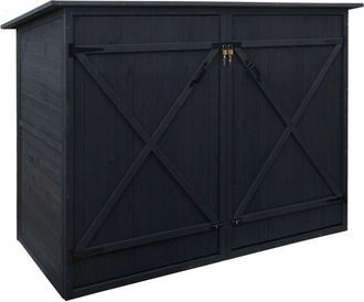Hhg Garage armadio biciclette con serratura HHG 670 legno box singolo 100x200x152cm antracite