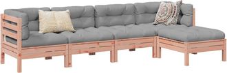 vidaXL Set De Sof&aacute;s Jard&iacute;n 5 Pzas Con Cojines Madera Abeto Douglas Vidaxl