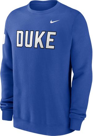 Nike Duke Sideline Club Nike Mens College Pullover Crew in Blue | 02TT4EVDU-R0M