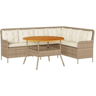 vidaXL Set De Sof&aacute;s De Jard&iacute;n 2 Pzas Y Cojines Rat&aacute;n Sint&eacute;tico Marr&oacute;n Vidaxl