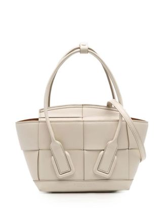 Bottega Veneta 2012-2025 Mini Calfskin Maxi Intrecciato Arco satchel - White