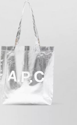 A.P.C. lou metallic finish tote bag dual handles
