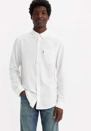 Levi's Jeanshemd LEVIS SUNSET 1 POCKET STANDARD, Damen, Gr. XXL, N-Gr, weiss (hellwei&szlig; plus), Web, Obermaterial: 43% Leinen, 34% Viskose, 23% Baumwolle, Hemd