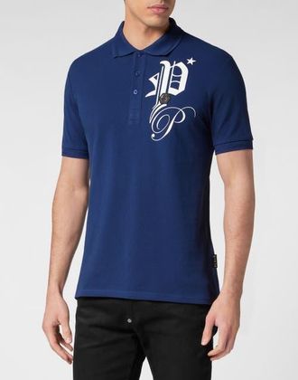 Philipp Plein Polo Shirt Ss Gothic Plein Pp Hexagon Men in Darkblue at Nordstrom, Size Xxx-Large