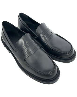 Fendi Fendi Mens Calfskin Leather Frame Slip-On Loafer (Authentic Pre-Loved)
