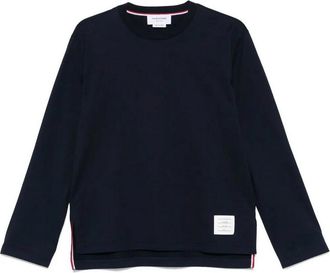 Thom Browne Oversized Long Sleeve Tee W/ Rwb Knit Trim