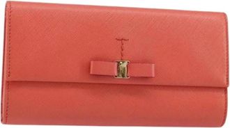 Ferragamo Pre-owned Wallets, female, Orange, Size: ONE SIZE Pre-owned Leather Wallet