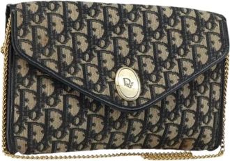 Dior Pre-owned Clutches, female, Multicolor, Size: ONE SIZE Pre-owned Vintage Trotter Shoulder Bag