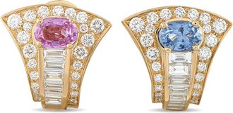 Bulgari 18K Yellow Gold 2.50ct Diamond and Sapphire Clip-On Earrings BV07-060526