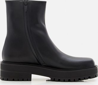 Gianvito Rossi Black Leather Combat Boots