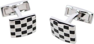 Trafalgar Store Checker Board Regal Cufflinks in Silver And Black at Nordstrom