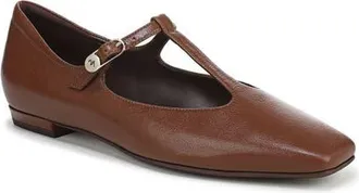 Naturalizer Bella T-Strap Flat in Caramel Brown at Nordstrom, Size 8.5