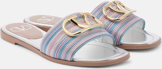 Valentino Garavani Sandali VLogo in pelle metallizzata