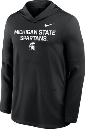 Nike Michigan State Sideline Nike Mens Dri-FIT College Long-Sleeve Hooded Top in Black | 03B900AMST-7XL