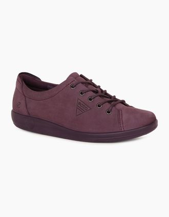 Ecco Ecco Womens Soft 2 Lace Womens Trainers - Mulberry Nub - Size: 3.5