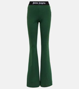 Palm Angels Logo cotton jersey flared pants