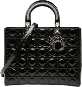 Dior Pre-owned Handbags, female, Black, Size: ONE SIZE Pre-owned Leather Handbag